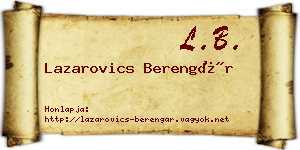 Lazarovics Berengár névjegykártya